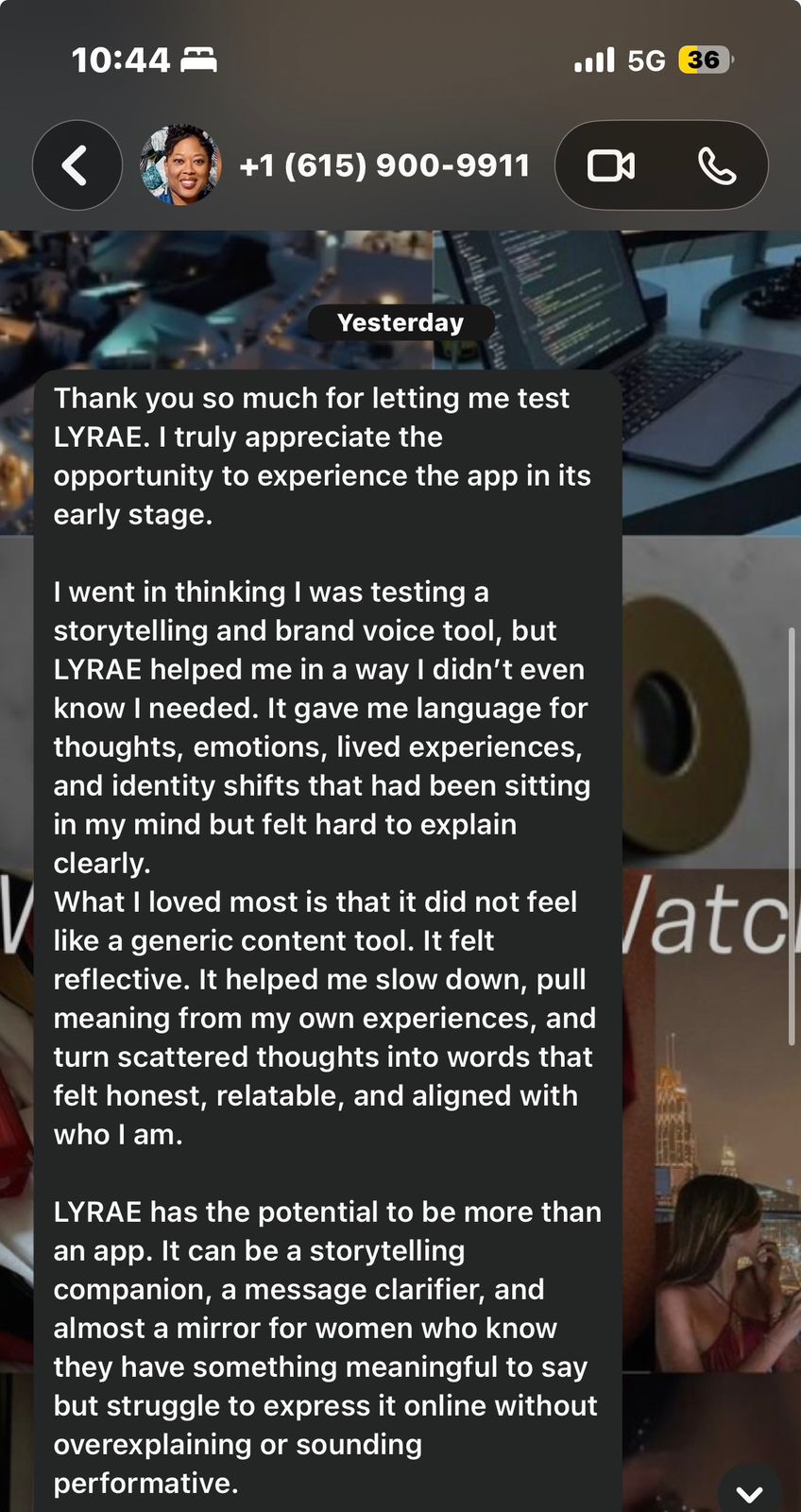 Early tester reflection on LYRAE